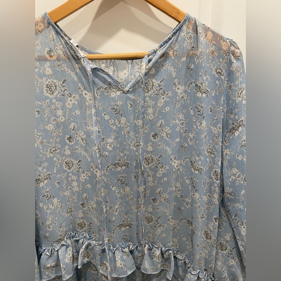 SENLIS Blue Long Sleeve Dress Sz M - Picture 5 of 7